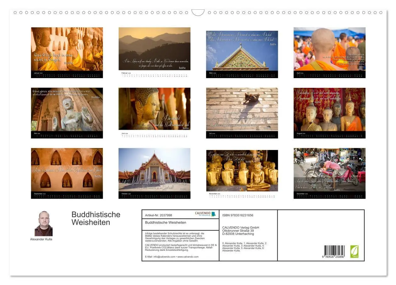 Bild: 9783516231656 | Buddhistische Weisheiten (Wandkalender 2026 DIN A2 quer), CALVENDO...