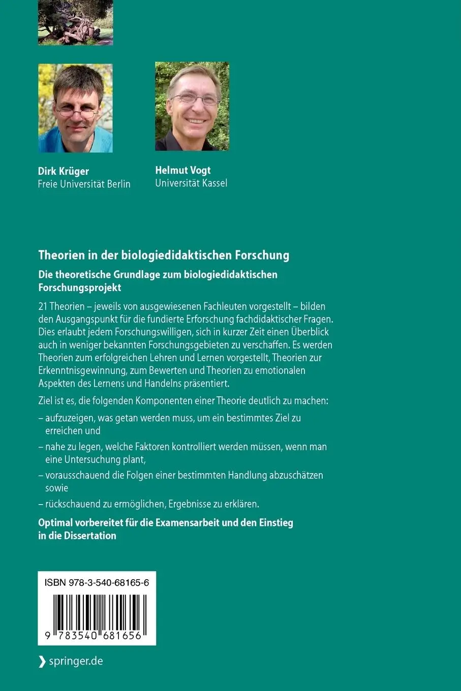 Rückseite: 9783540681656 | Handbuch der Theorien in der biologiedidaktischen Forschung | Buch