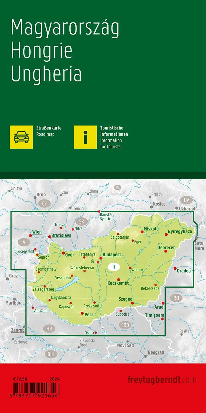 Rückseite: 9783707921656 | Ungarn, Straßenkarte 1:400.000, freytag &amp; berndt | Freytag &amp; Berndt