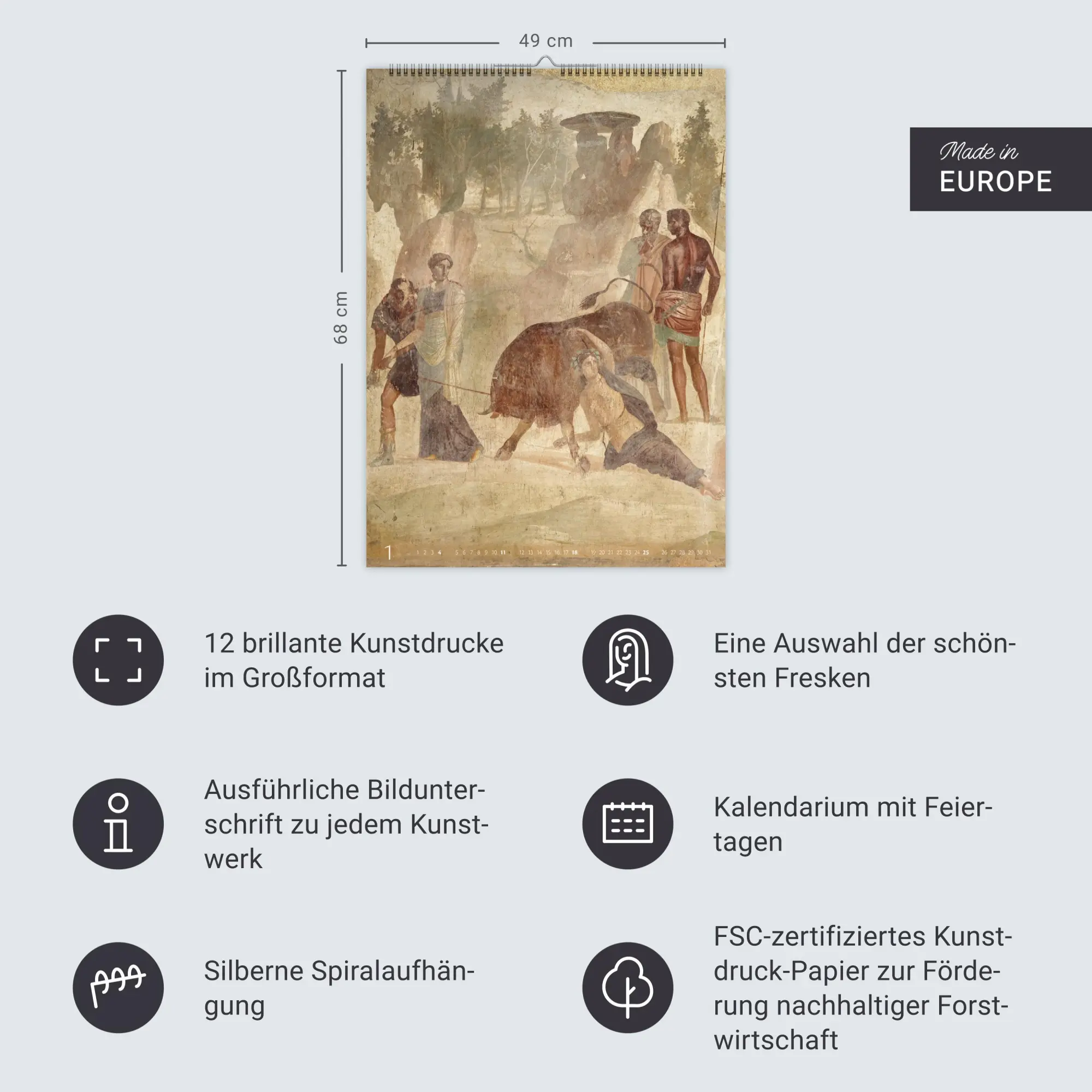 Bild: 9783839901656 | Römische Fresken Kalender 2026 | Kalender | Spiralbindung | 14 S.
