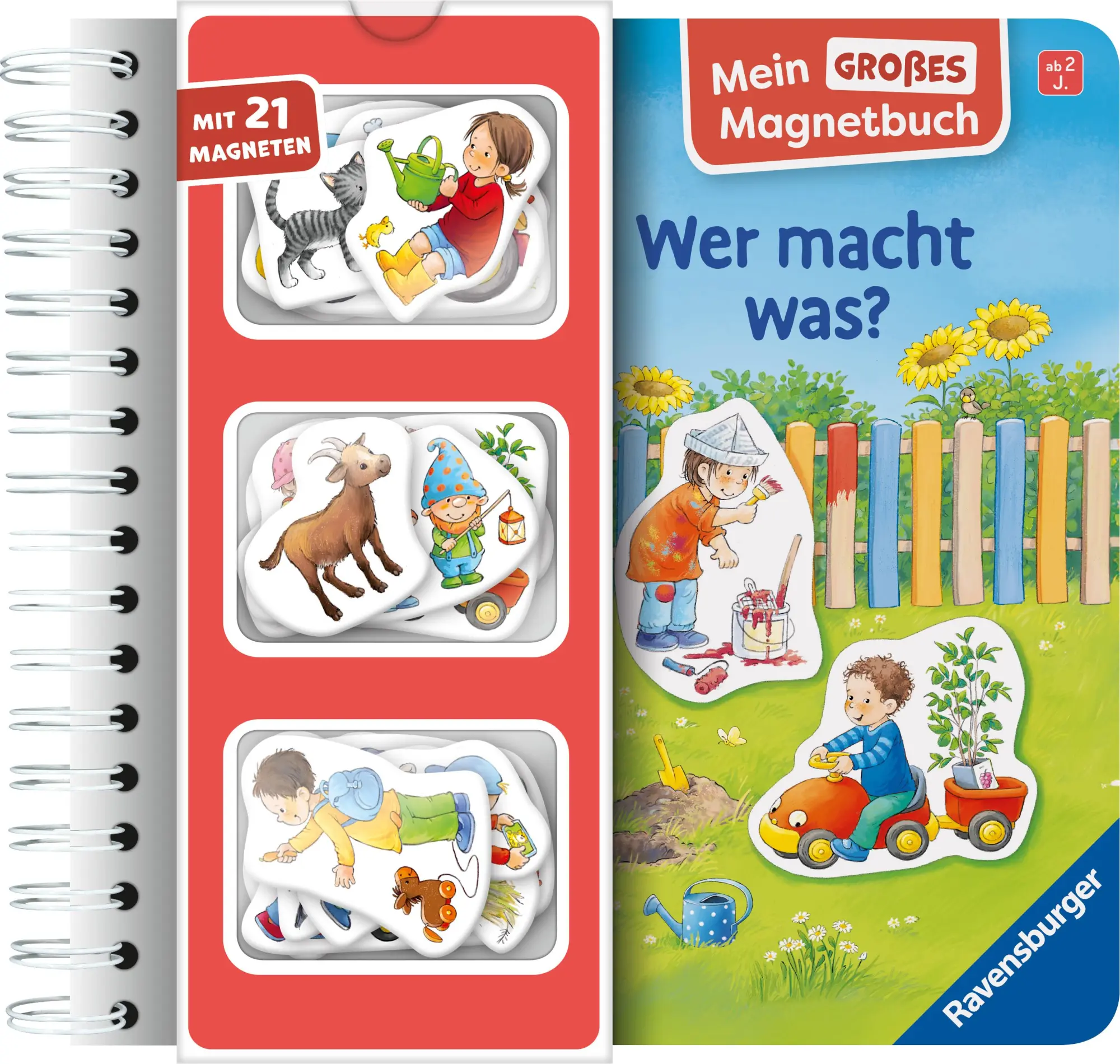Cover: 9783473421756 | Mein großes Magnetbuch - Wer macht was? | Mit 21 Magneten | Senner