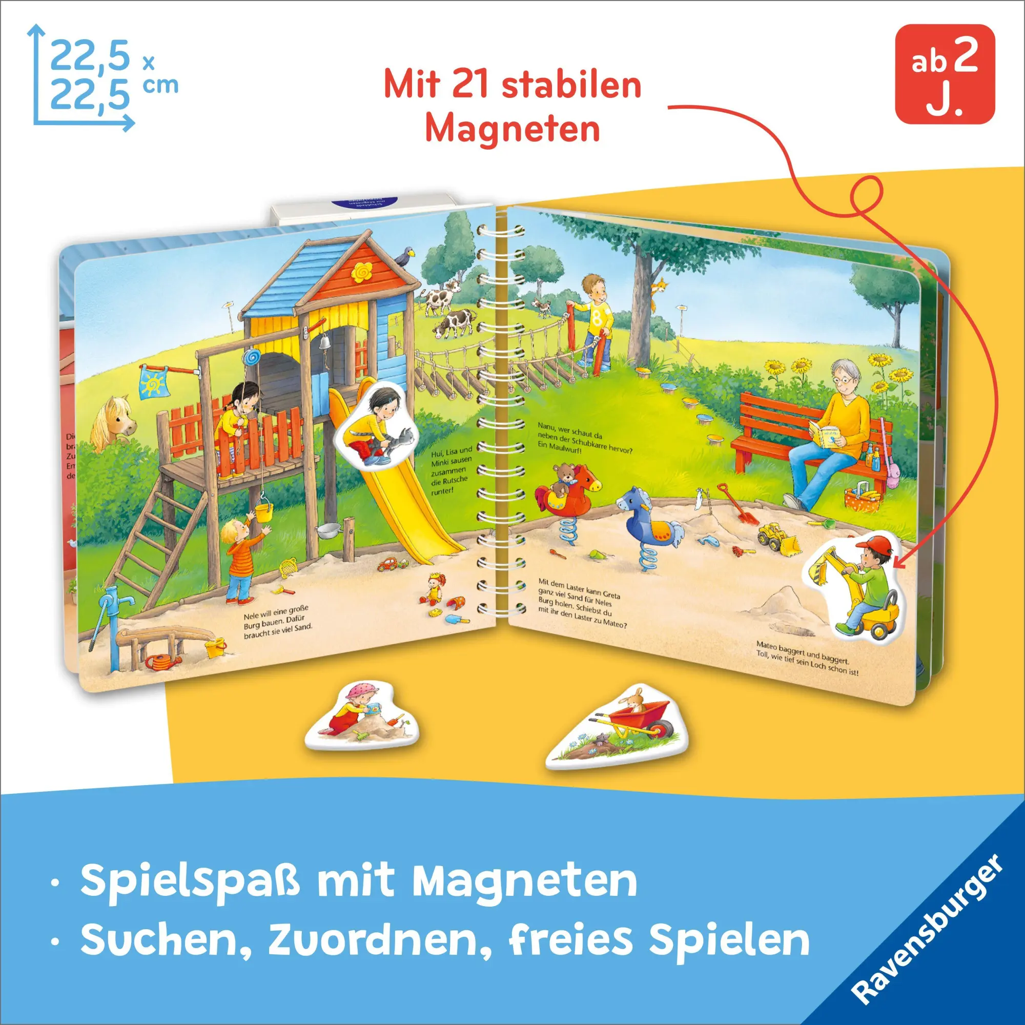 Bild: 9783473421756 | Mein großes Magnetbuch - Wer macht was? | Mit 21 Magneten | Senner