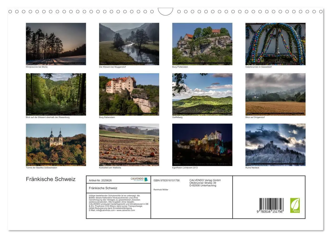 Bild: 9783516151756 | Fränkische Schweiz (Wandkalender 2026 DIN A3 quer), CALVENDO...