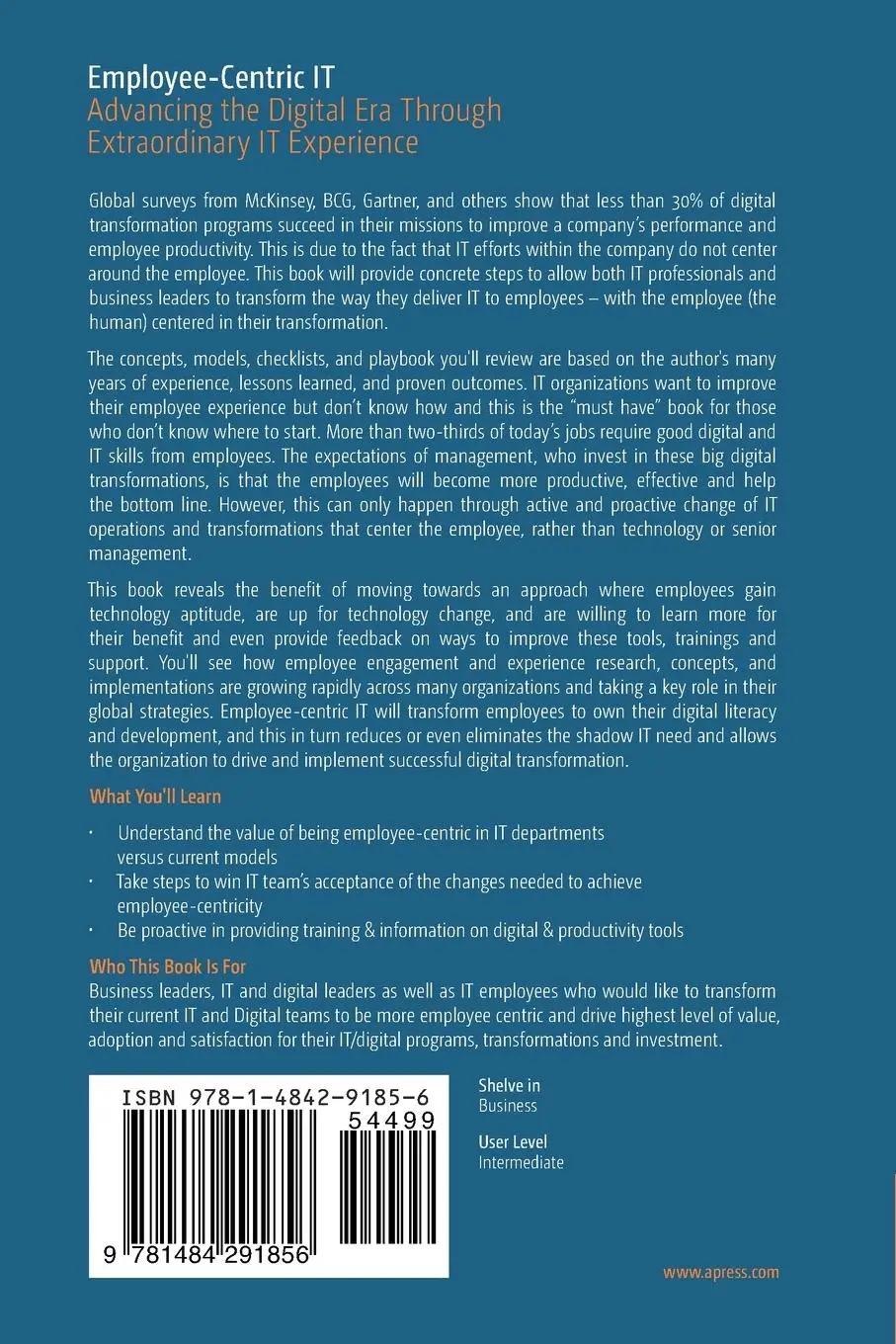 Rückseite: 9781484291856 | Employee-Centric IT | Mark Ghibril | Taschenbuch | xi | Englisch
