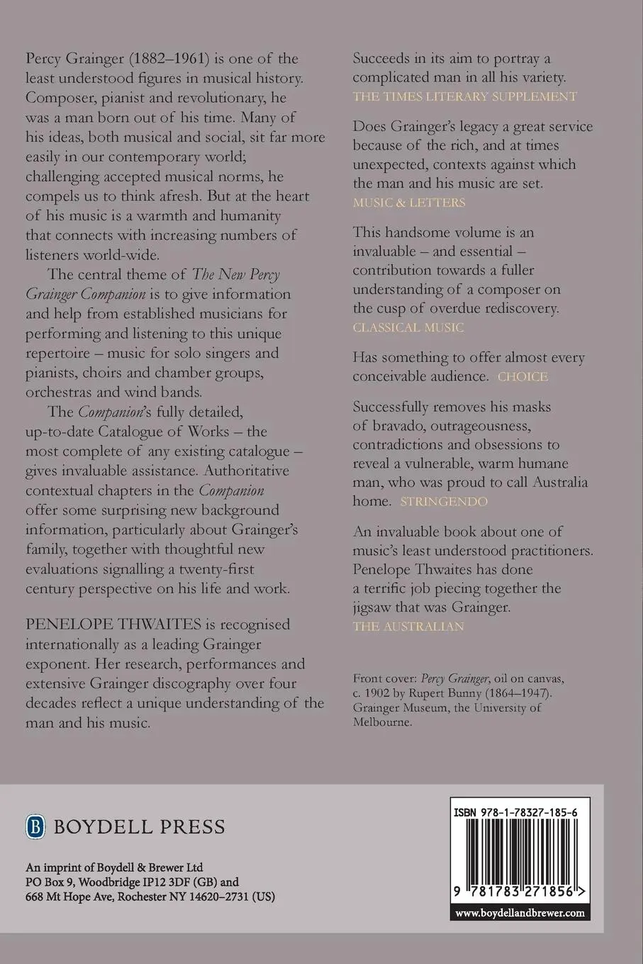 Rückseite: 9781783271856 | New Percy Grainger Companion | Penelope Thwaites | Taschenbuch | 2016