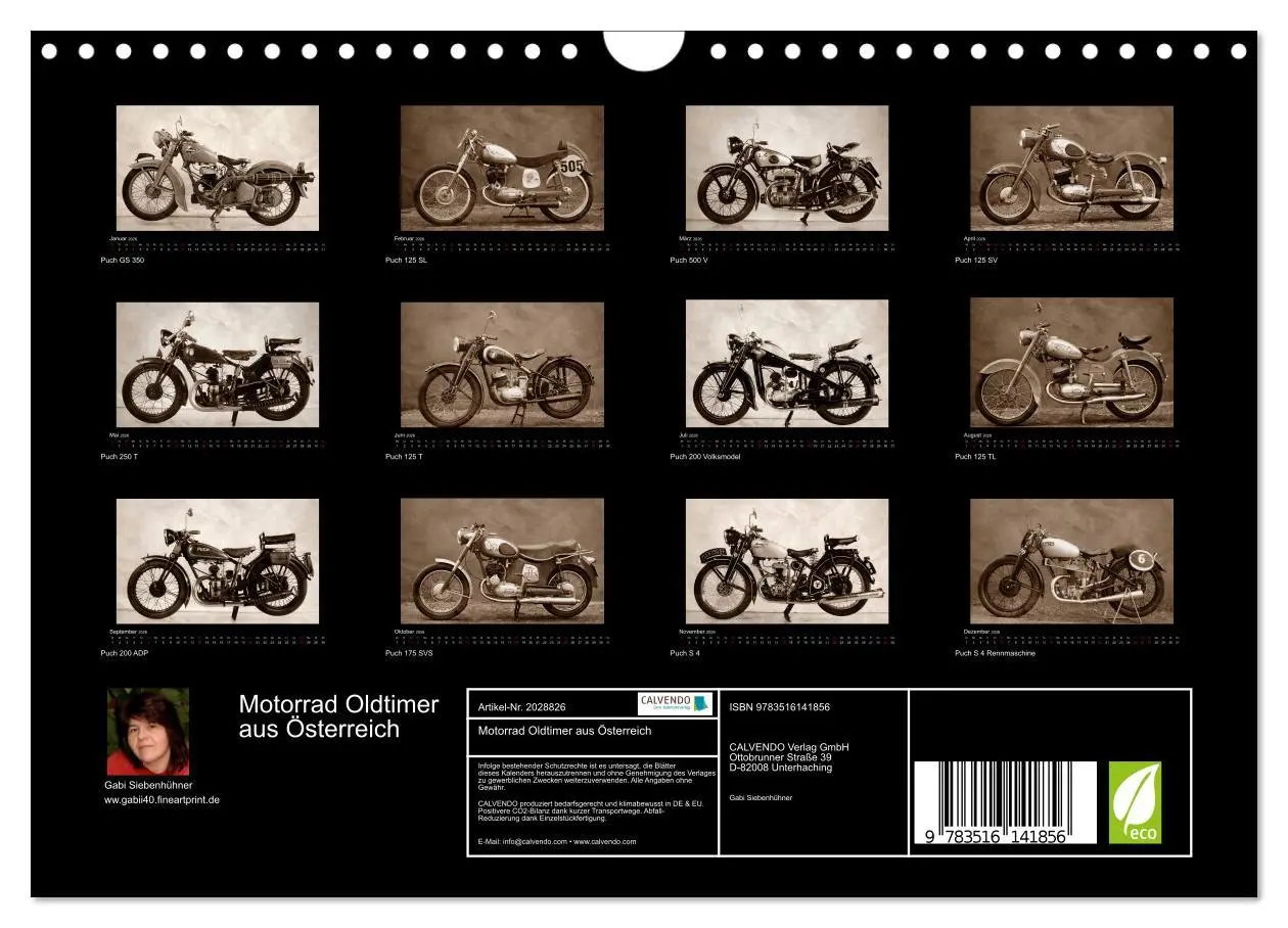 Bild: 9783516141856 | Motorrad Oldtimer aus Österreich (Wandkalender 2026 DIN A4 quer),...