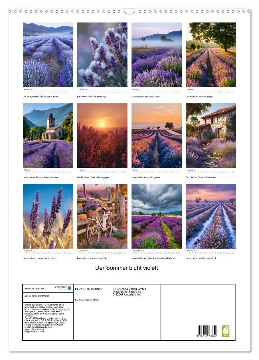 Bild: 9783516761856 | Der Sommer blüht violett (Wandkalender 2027 DIN A2 hoch), CALVENDO...