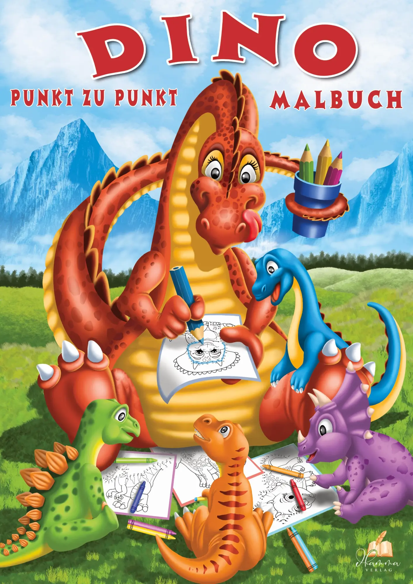 Cover: 9783986571856 | Punkt-zu-Punkt Dino-Malbuch | Josef Mickey Müller | Taschenbuch | 2025