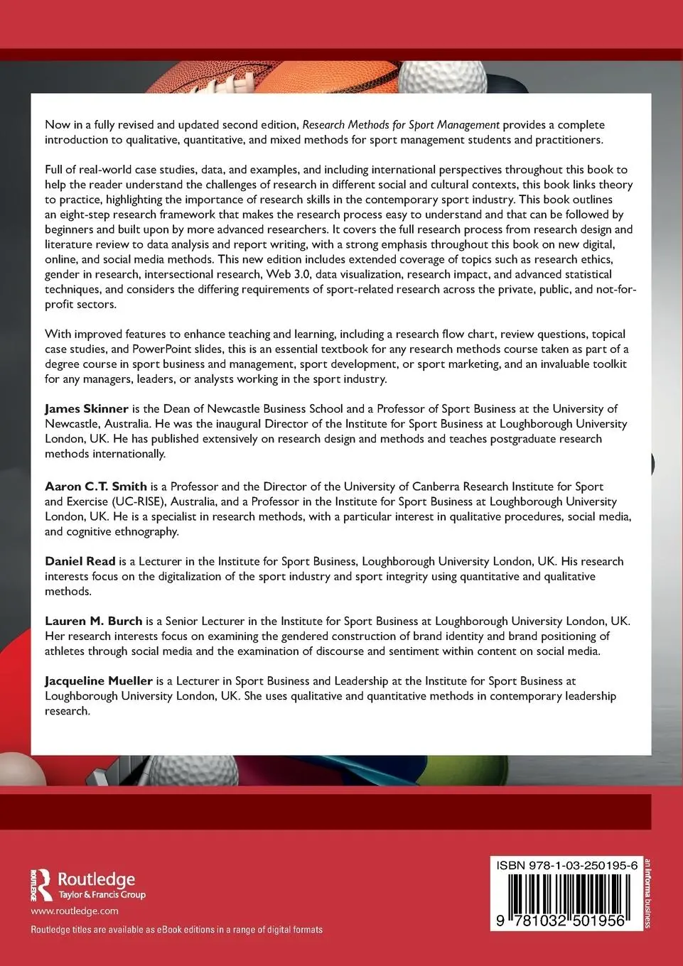 Rückseite: 9781032501956 | Research Methods for Sport Management | James Skinner (u. a.) | Buch