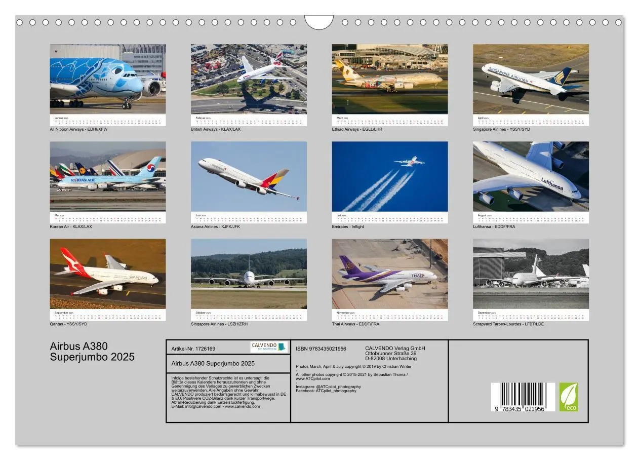 Bild: 9783435021956 | Airbus A380 Superjumbo 2025 (Wandkalender 2025 DIN A3 quer),...