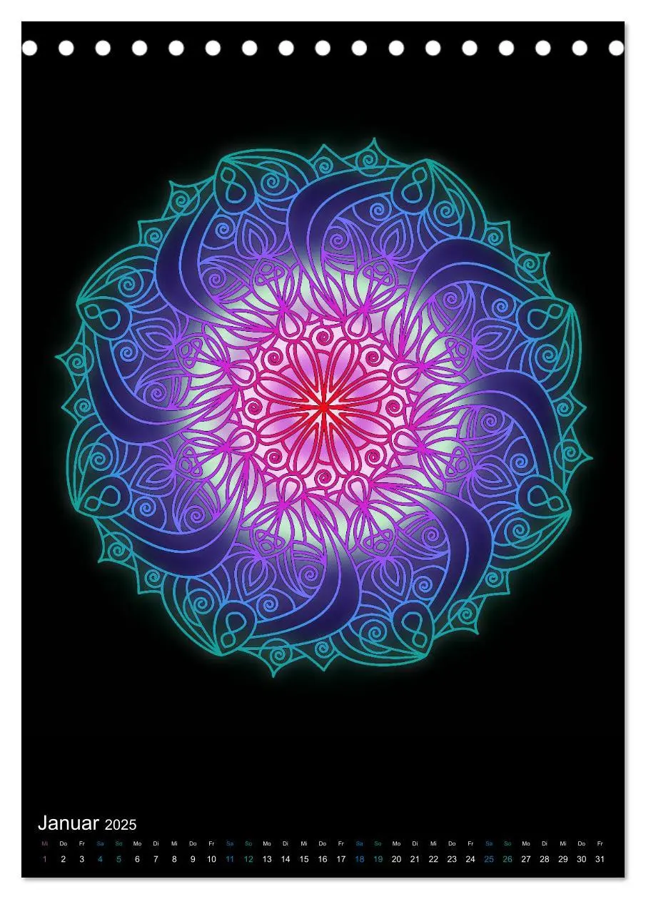 Bild: 9783435951956 | Mandala-Kalender 2025 (Tischkalender 2025 DIN A5 hoch), CALVENDO...