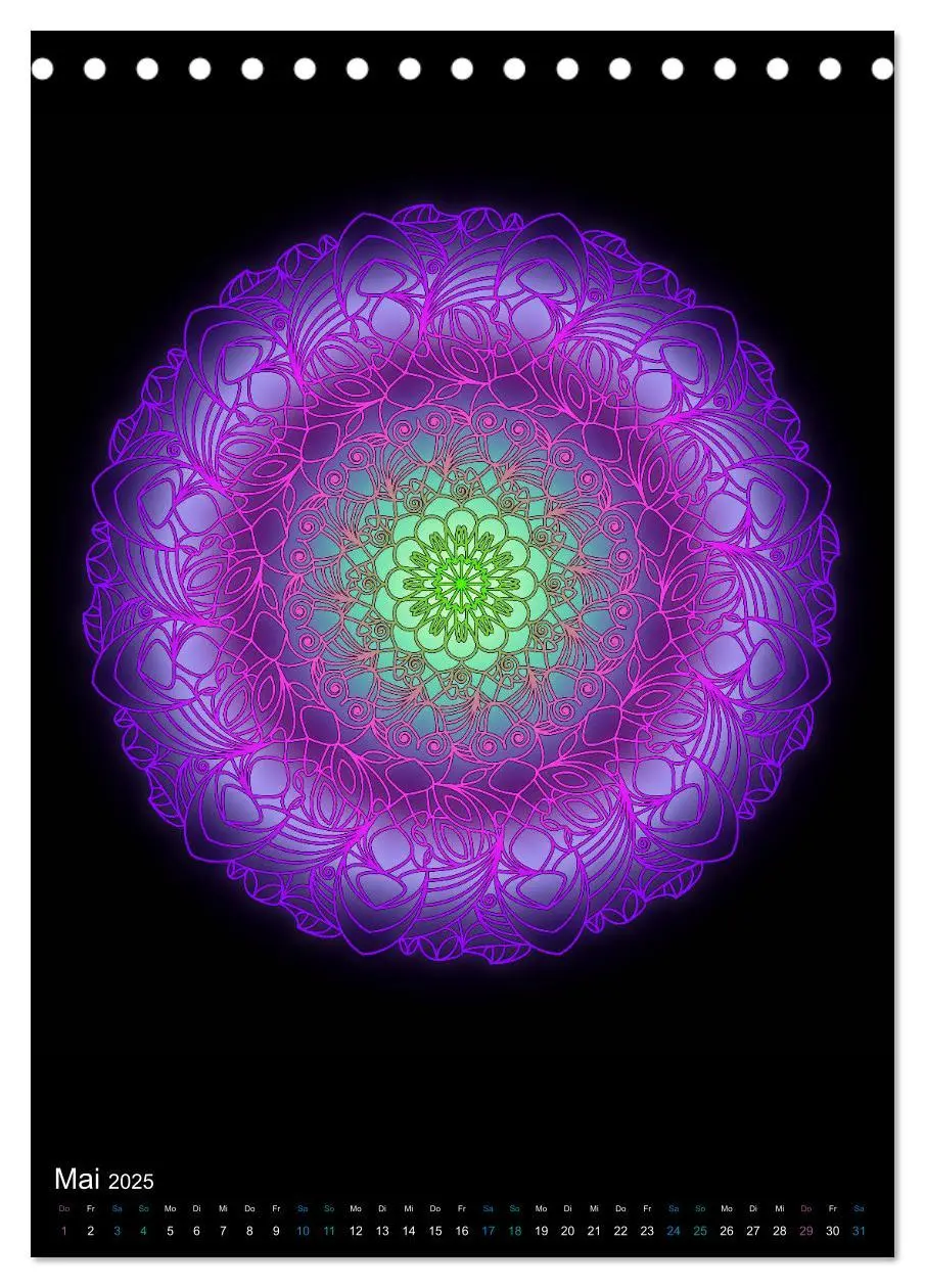 Bild: 9783435951956 | Mandala-Kalender 2025 (Tischkalender 2025 DIN A5 hoch), CALVENDO...