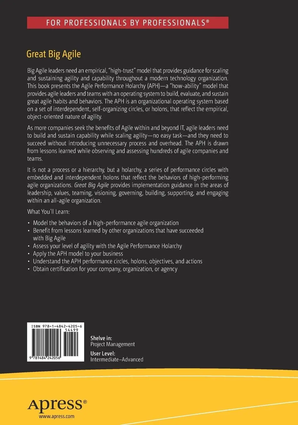 Rückseite: 9781484242056 | Great Big Agile | An OS for Agile Leaders | Jeff Dalton | Taschenbuch