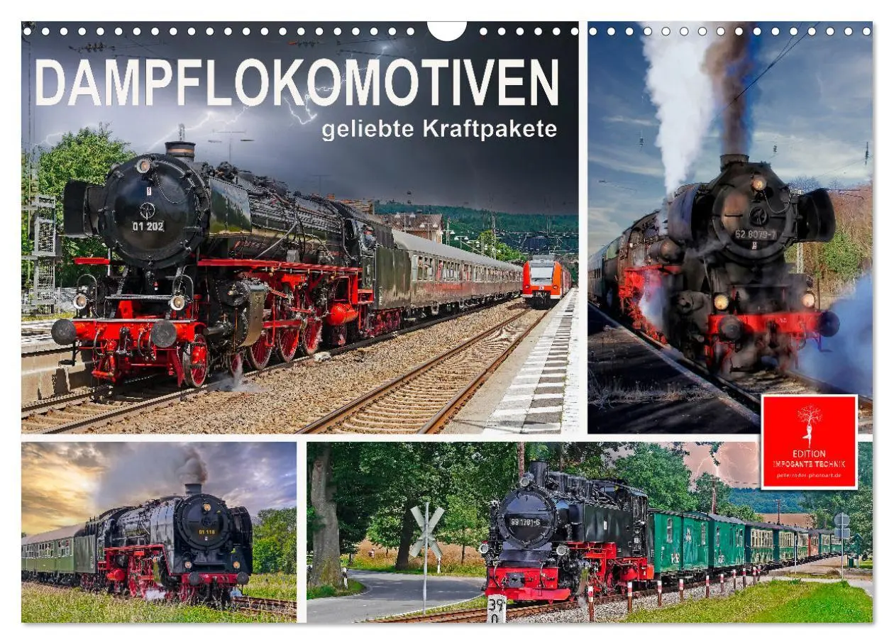 Cover: 9783457552056 | Dampflokomotiven - geliebte Kraftpakete (Wandkalender 2026 DIN A3...