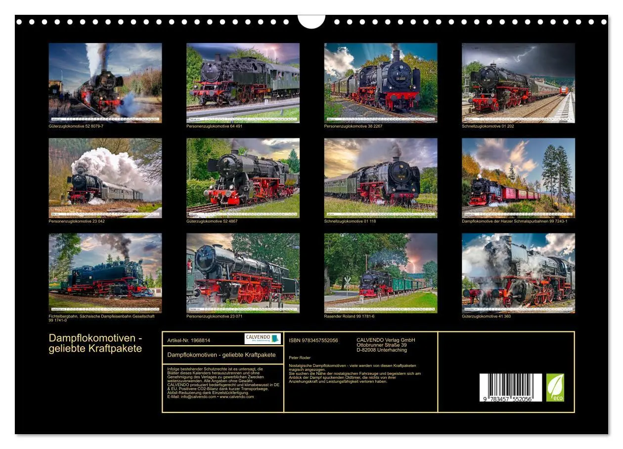 Bild: 9783457552056 | Dampflokomotiven - geliebte Kraftpakete (Wandkalender 2026 DIN A3...