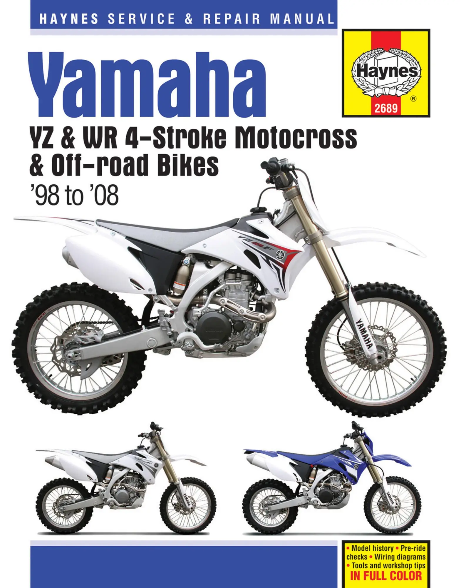 Cover: 9781620922156 | Yamaha YZ &amp; WR 4-stroke Motocross Bikes (98 - 08) Haynes Repair Manual
