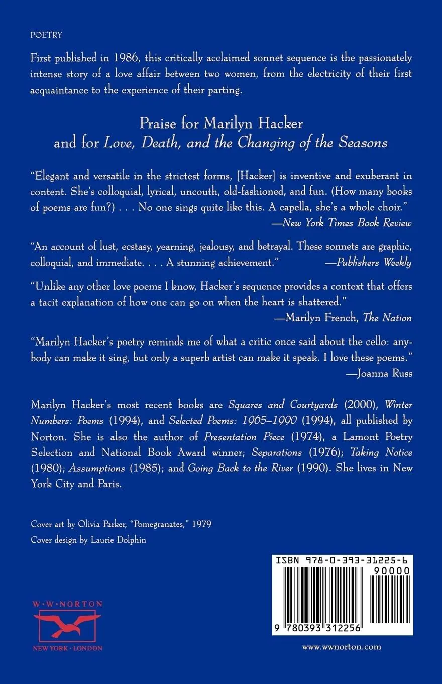 Rückseite: 9780393312256 | Love, Death, and the Changing of the Seasons | Marilyn Hacker | Buch