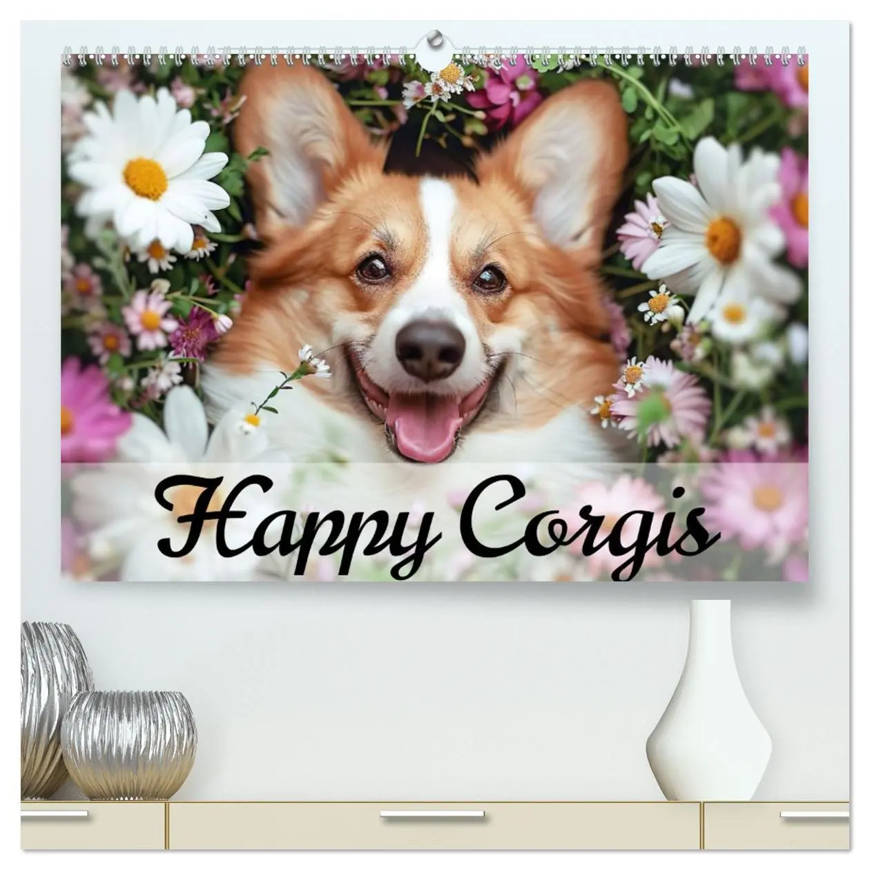 Cover: 9783457462256 | Happy Corgis (hochwertiger Premium Wandkalender 2026 DIN A2 quer),...