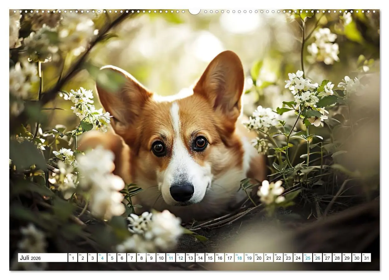 Bild: 9783457462256 | Happy Corgis (hochwertiger Premium Wandkalender 2026 DIN A2 quer),...