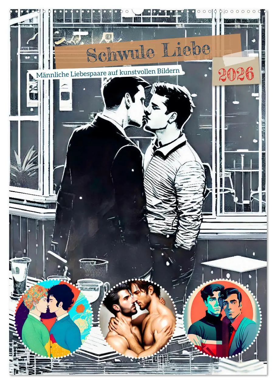 Cover: 9783516312256 | Schwule Liebe (Wandkalender 2026 DIN A2 hoch), CALVENDO Monatskalender
