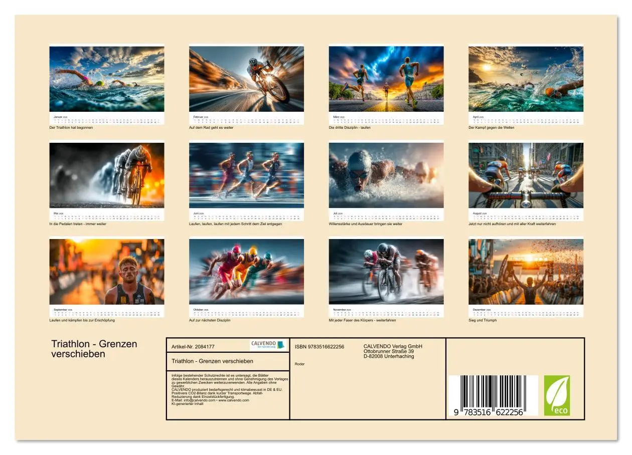 Bild: 9783516622256 | Triathlon - Grenzen verschieben (Wandkalender 2026 DIN A4 quer),...