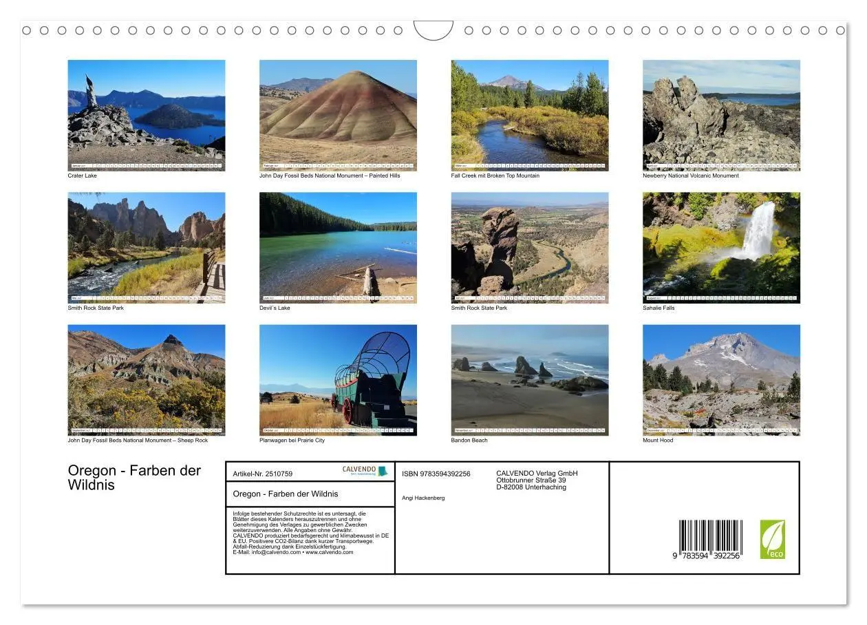 Bild: 9783594392256 | Oregon - Farben der Wildnis (Wandkalender 2027 DIN A3 quer),...
