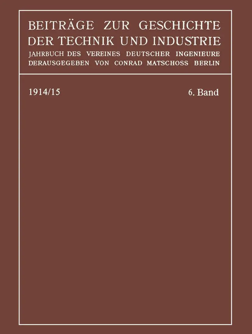 Cover: 9783662392256 | Beiträge zur Geschichte der Technik und Industrie | Conrad Matschoß