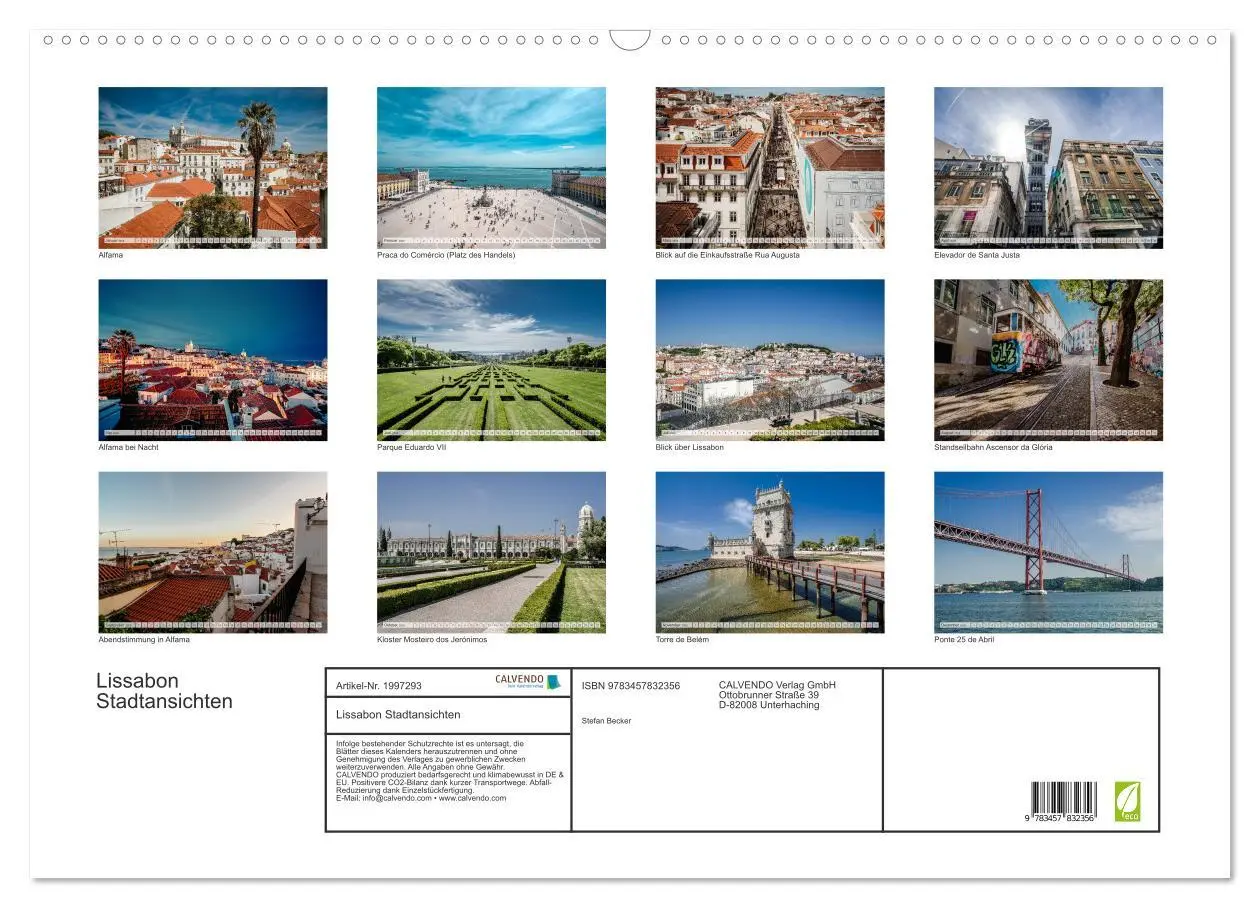 Bild: 9783457832356 | Lissabon Stadtansichten (Wandkalender 2026 DIN A2 quer), CALVENDO...