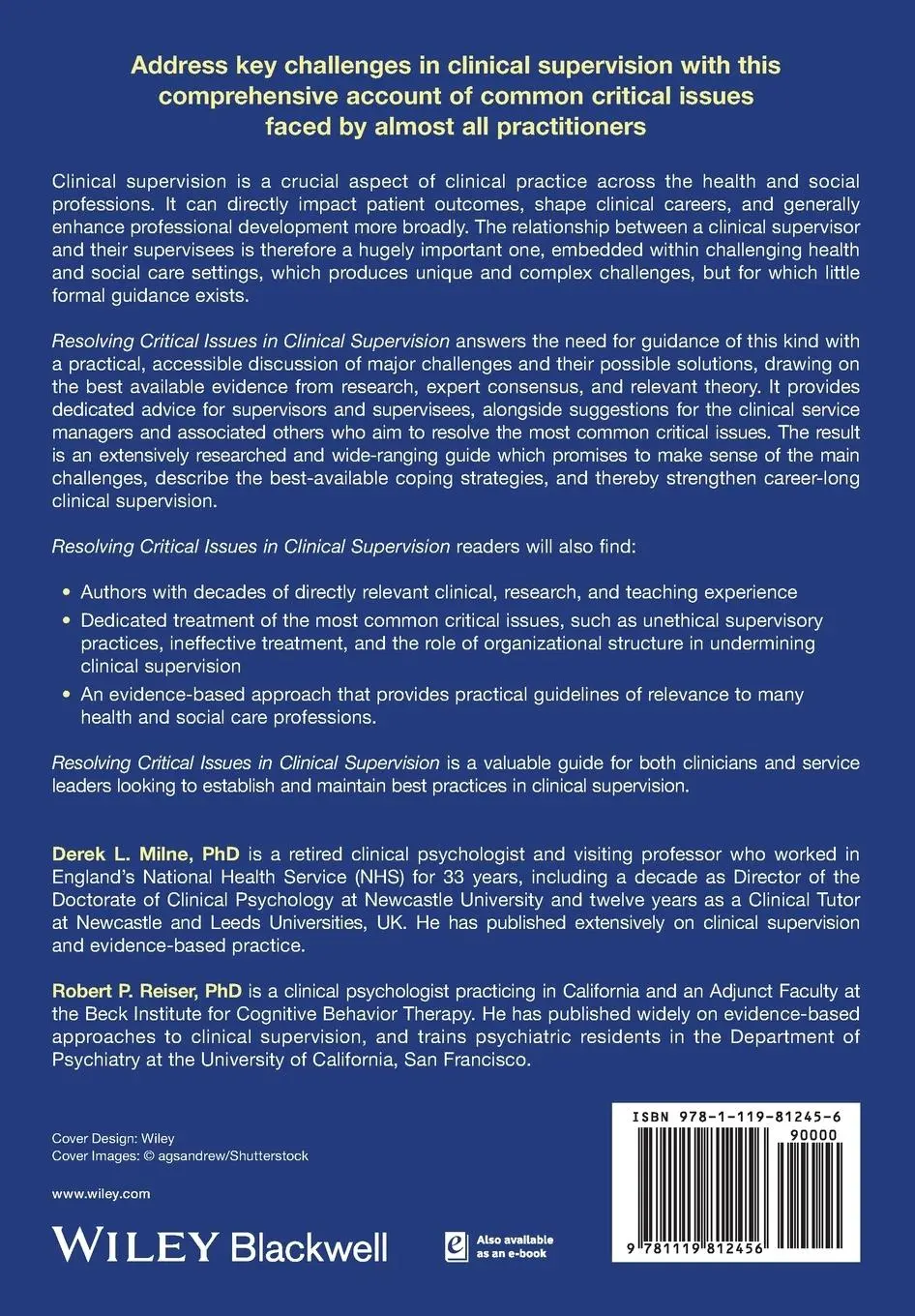 Rückseite: 9781119812456 | Resolving Critical Issues in Clinical Supervision | Milne (u. a.)