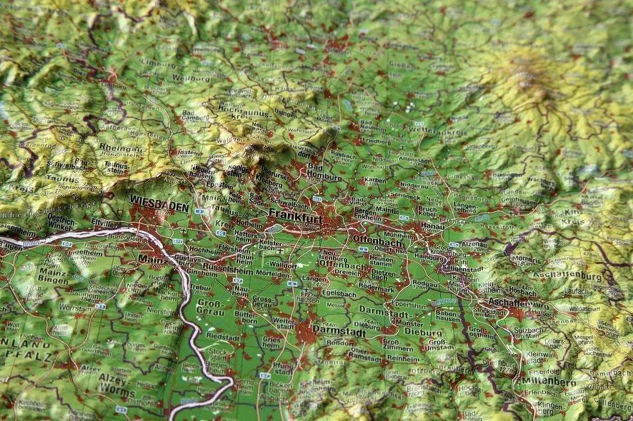 Bild: 4280000002556 | Hessen klein 1:700.000 Reliefkarte | André Markgraf (u. a.) | 1 S.