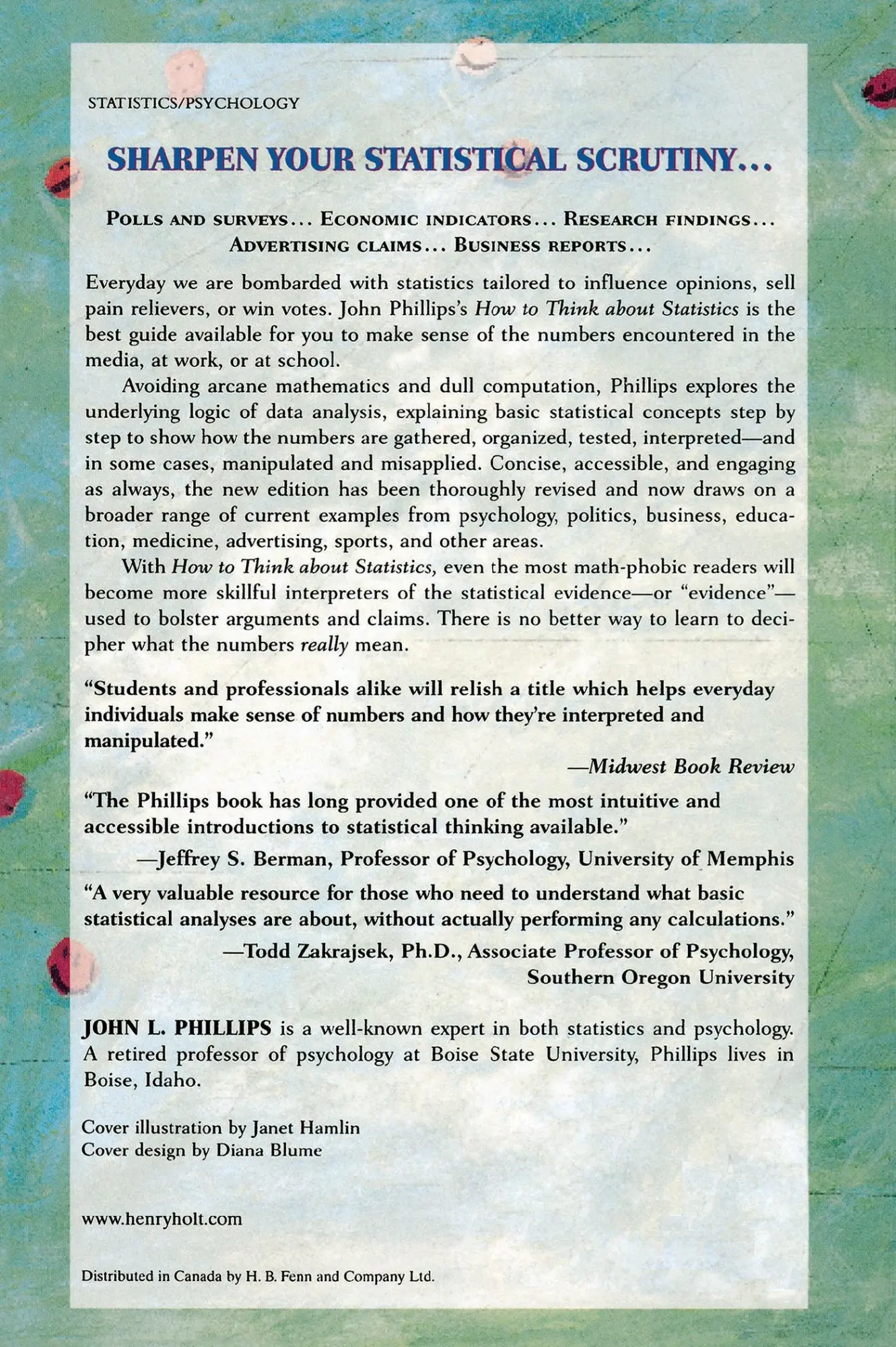 Rückseite: 9780805072556 | How to Think about Statistics | Sixth Edition | John Phillips | Buch