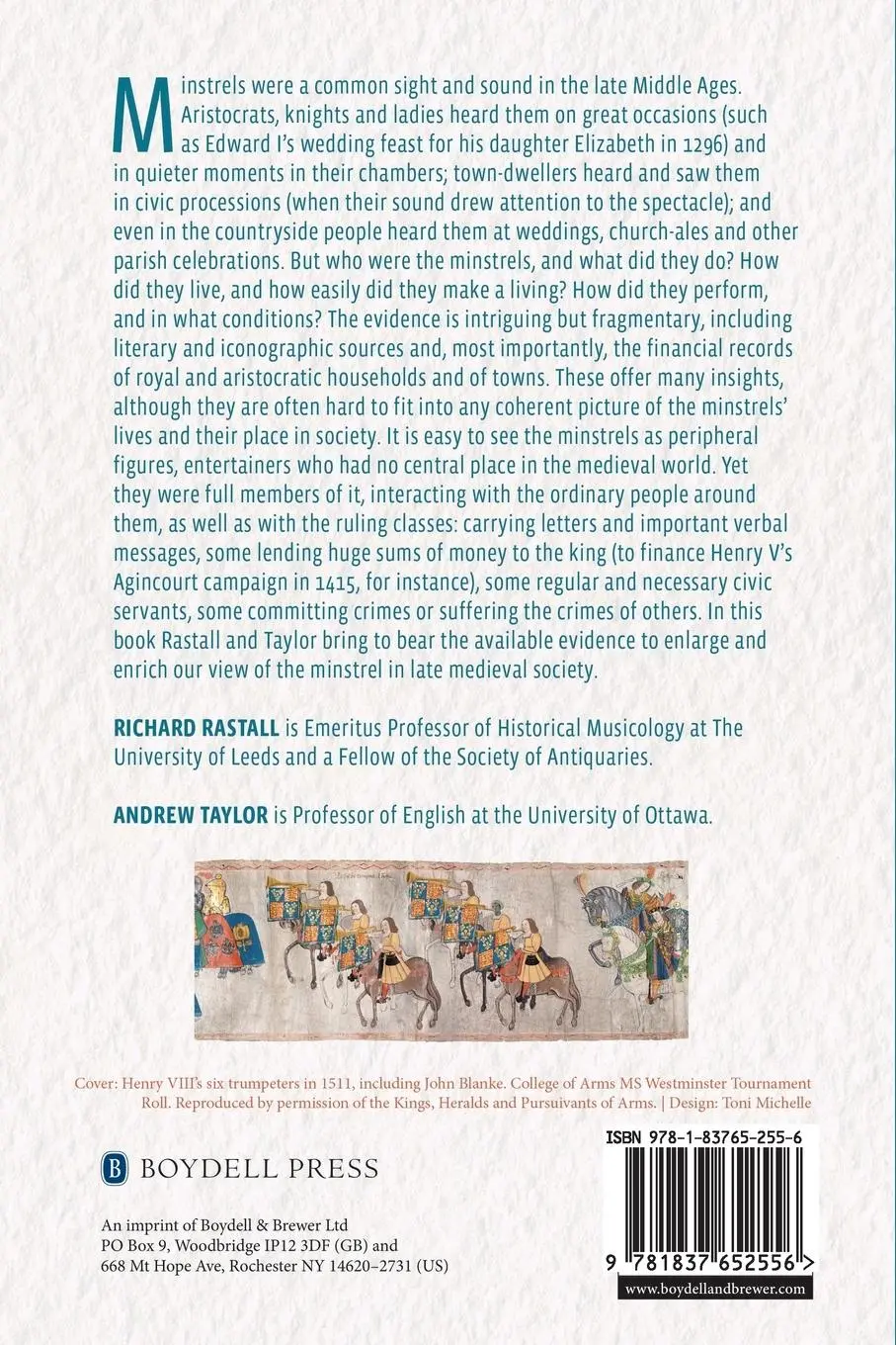 Rückseite: 9781837652556 | Minstrels and Minstrelsy in Late Medieval England | Richard Rastall