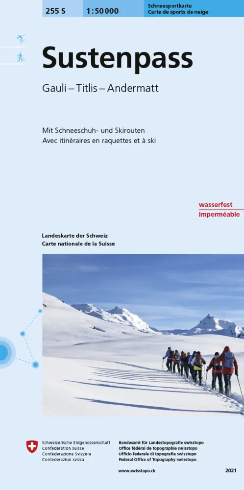 Cover: 9783302202556 | 255S Sustenpass Schneesportkarte | Gauli - Titlis - Andermatt