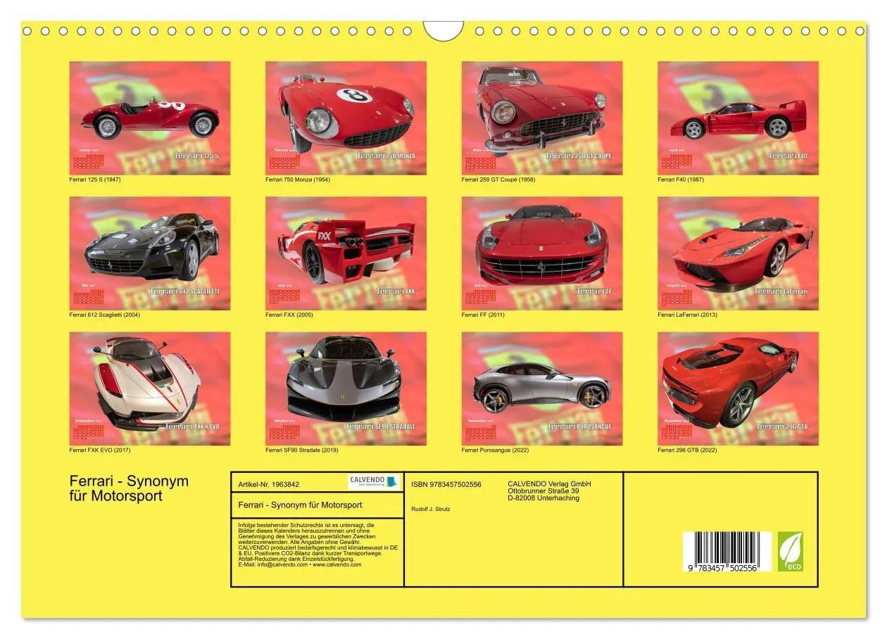 Bild: 9783457502556 | Ferrari - Synonym für Motorsport (Wandkalender 2026 DIN A3 quer),...