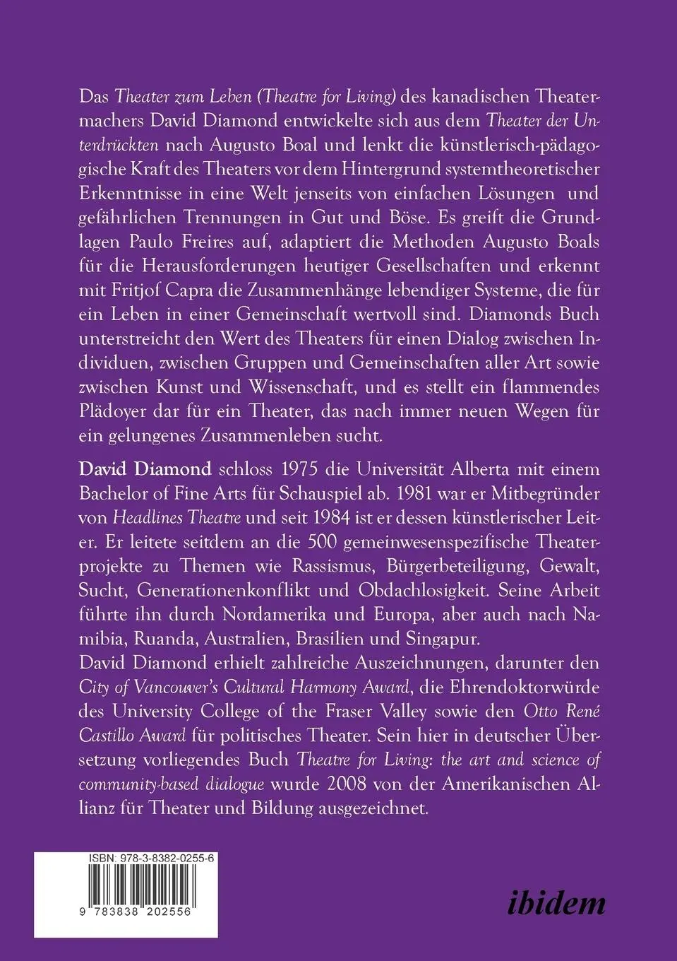 Rückseite: 9783838202556 | Theater zum Leben | David Diamond | Taschenbuch | Paperback | 400 S.