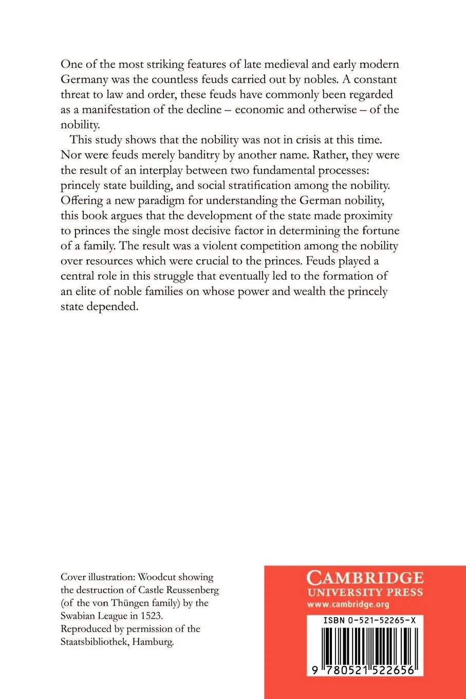 Rückseite: 9780521522656 | State and Nobility in Early Modern Germany | Hillay Zmora (u. a.)