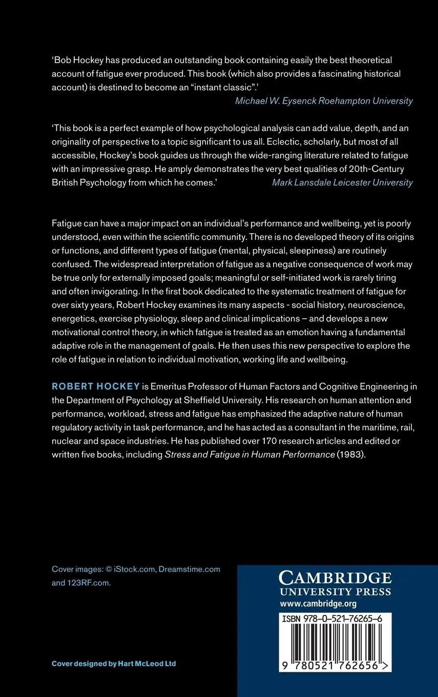 Rückseite: 9780521762656 | The Psychology of Fatigue | Work, Effort and Control | Hockey (u. a.)