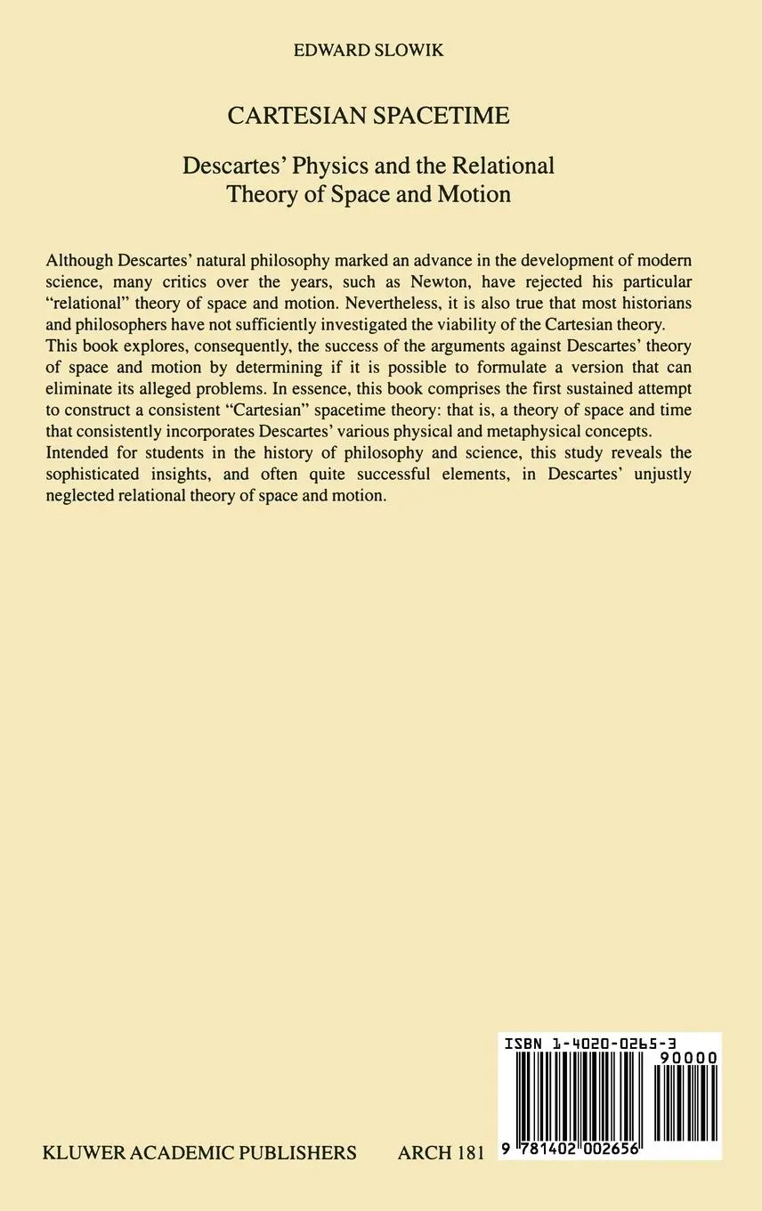 Rückseite: 9781402002656 | Cartesian Spacetime | E. Slowik | Buch | xii | Englisch | 2002