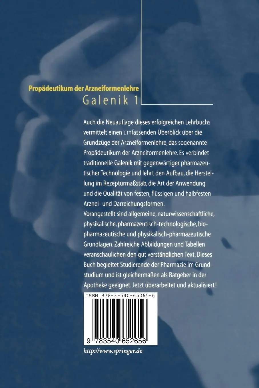 Rückseite: 9783540652656 | Propädeutikum der Arzneiformenlehre | Galenik 1 | Herzfeldt | Buch