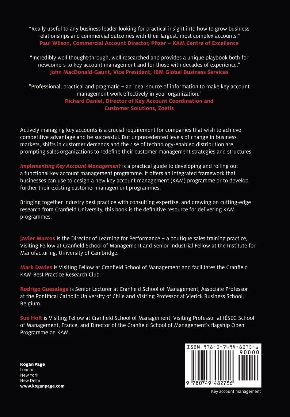 Rückseite: 9780749482756 | Implementing Key Account Management | Javier Marcos (u. a.) | Buch