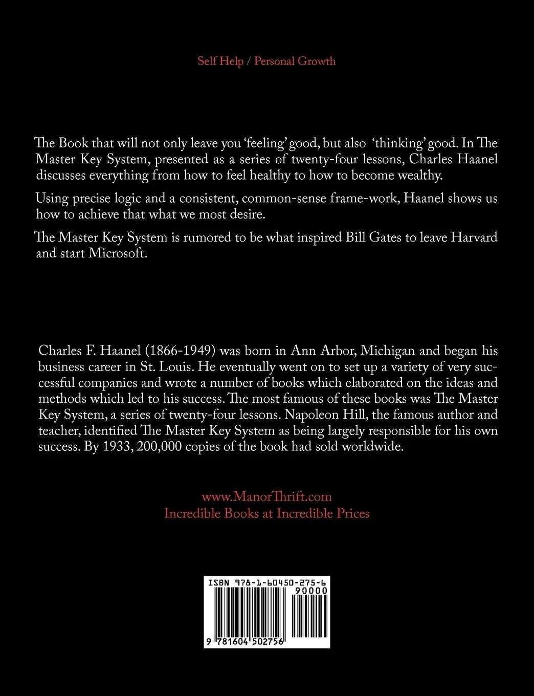Rückseite: 9781604502756 | The Master Key System | Charles F. Haanel | Taschenbuch | Englisch