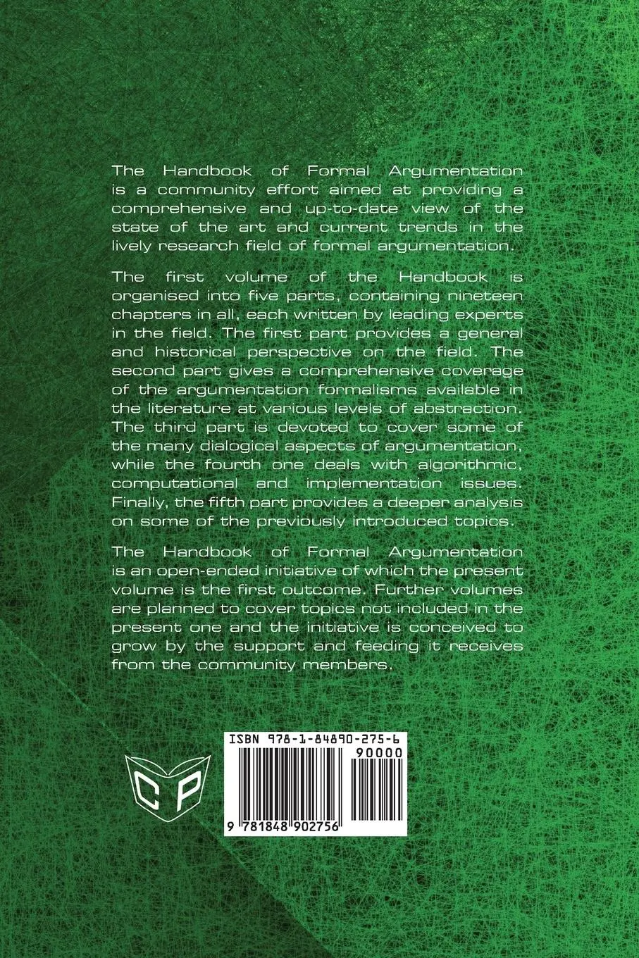 Rückseite: 9781848902756 | Handbook of Formal Argumentation | Pietro Baroni (u. a.) | Taschenbuch
