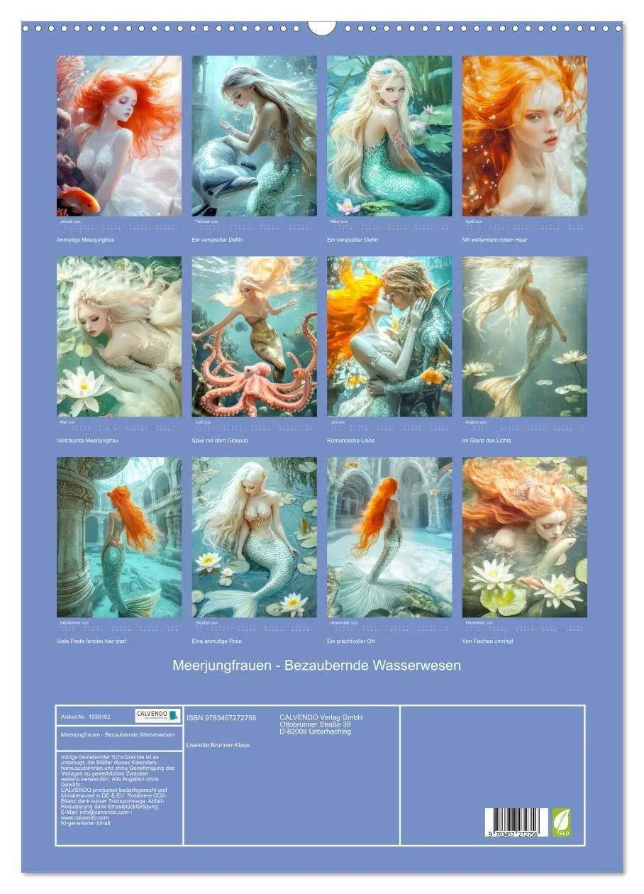 Bild: 9783457272756 | Meerjungfrauen - Bezaubernde Wasserwesen (Wandkalender 2026 DIN A2...