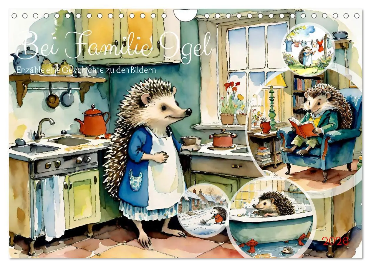 Cover: 9783457342756 | Bei Familie Igel (Wandkalender 2026 DIN A4 quer), CALVENDO...