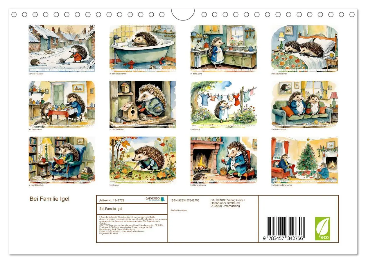Bild: 9783457342756 | Bei Familie Igel (Wandkalender 2026 DIN A4 quer), CALVENDO...
