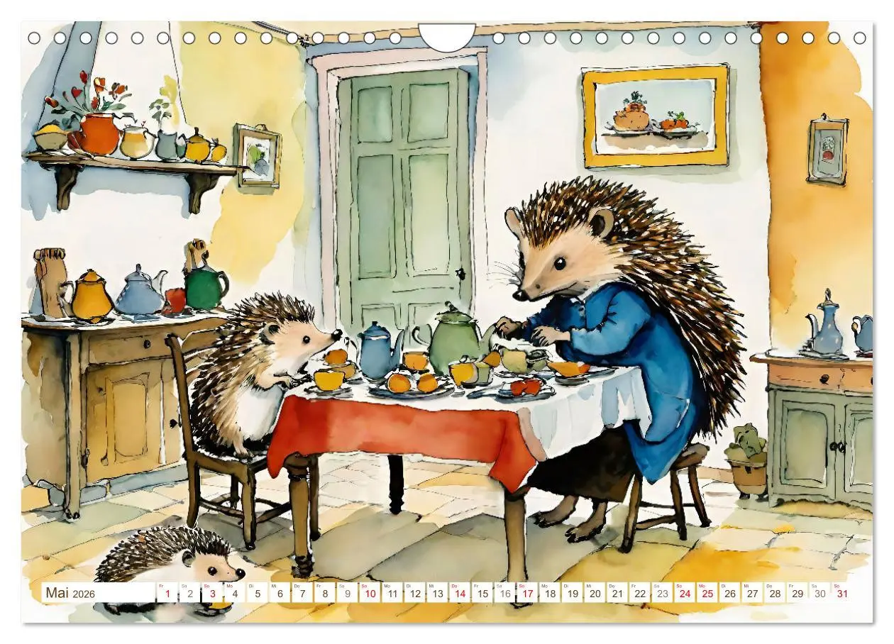 Bild: 9783457342756 | Bei Familie Igel (Wandkalender 2026 DIN A4 quer), CALVENDO...