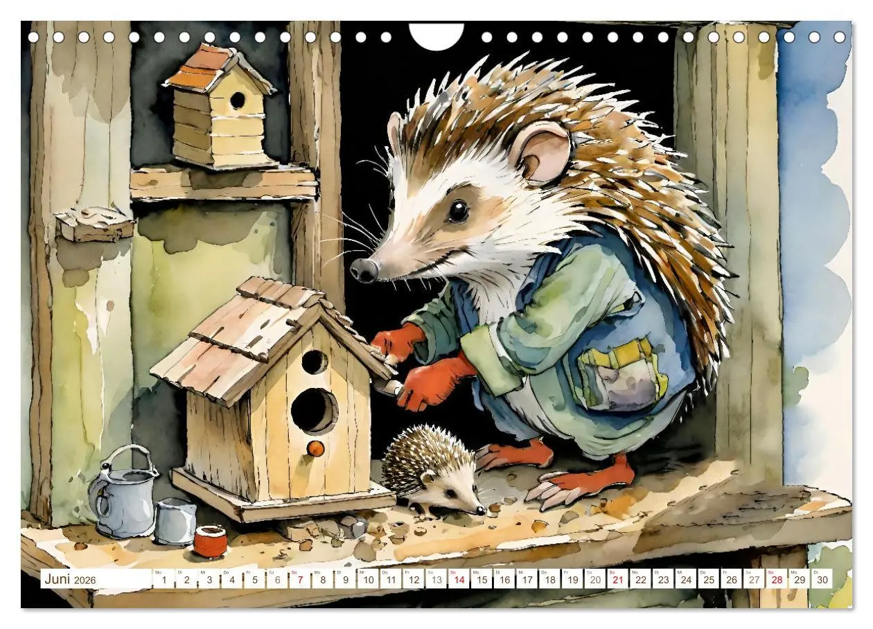 Bild: 9783457342756 | Bei Familie Igel (Wandkalender 2026 DIN A4 quer), CALVENDO...