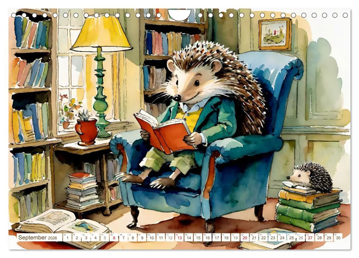 Bild: 9783457342756 | Bei Familie Igel (Wandkalender 2026 DIN A4 quer), CALVENDO...