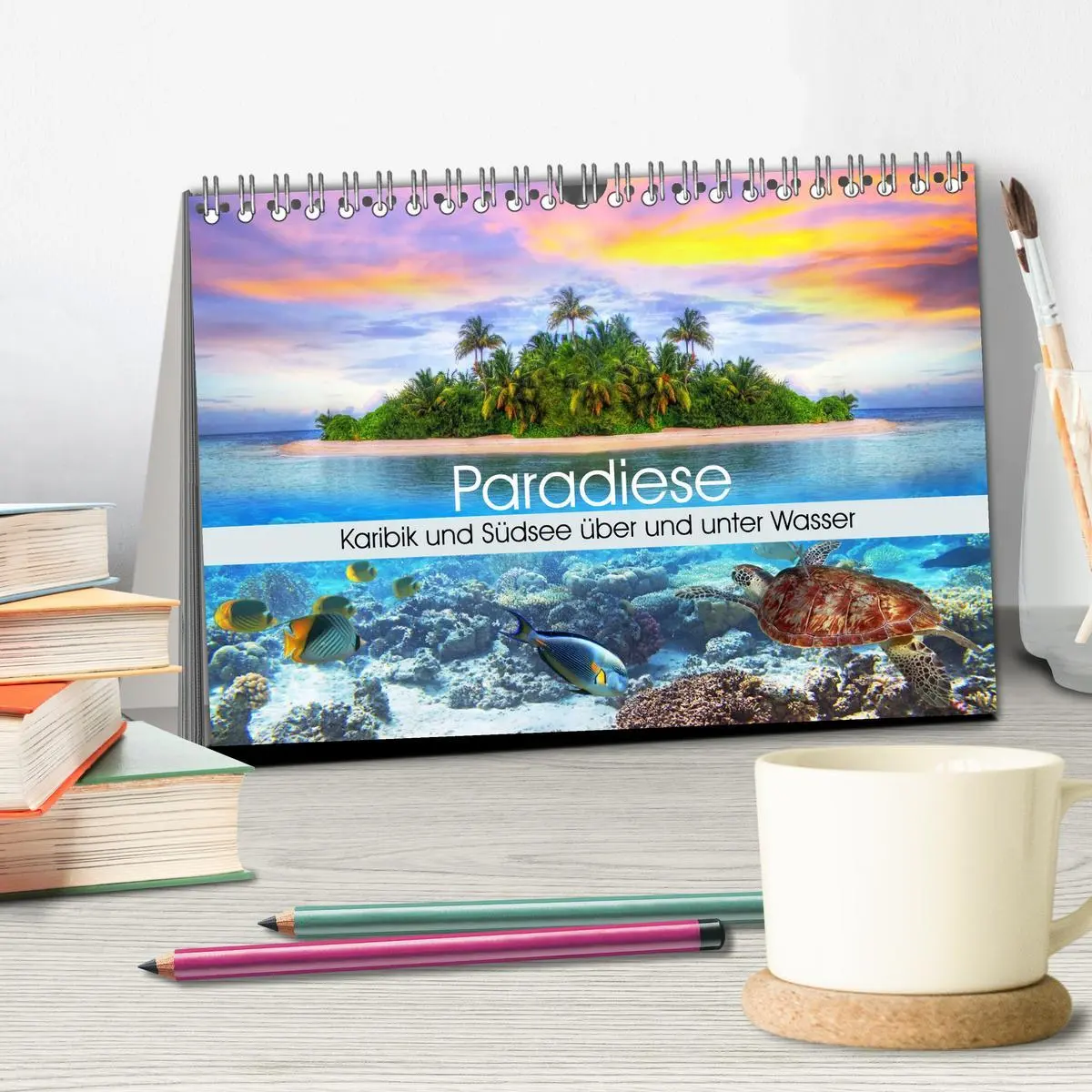 Bild: 9783457962756 | Paradiese. Karibik und Südsee über und unter Wasser (Tischkalender...