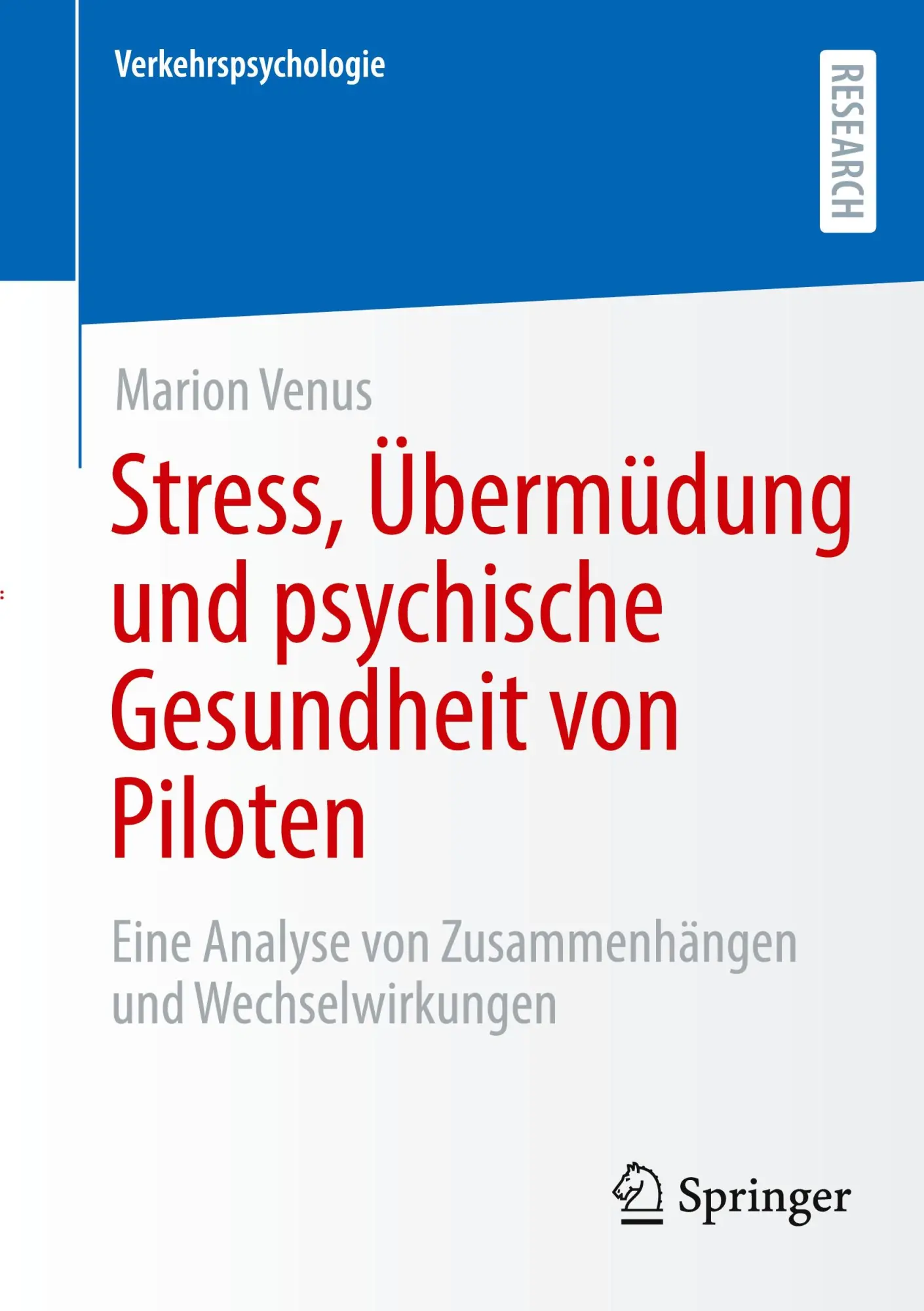 Cover: 9783658482756 | Stress, Übermüdung und psychische Gesundheit von Piloten | Venus